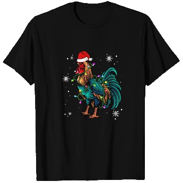 Discover Chicken Pet christmas lights led santa hat christmas lover T-Shirts