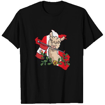 Discover Llama Pet Alpaca Peru Flag Map Saying of lovable Peruvian T-Shirts