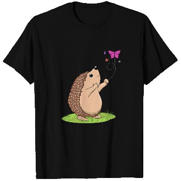 Discover Hedgehog Pet and Butterfly Art Funny Hedgehogs Owner T-Shirts