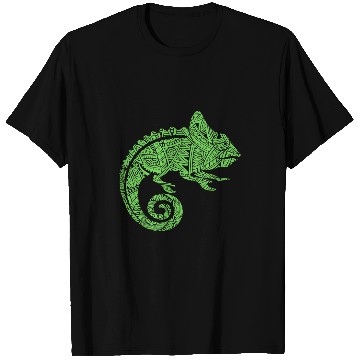 Discover Chameleon Pet Reptile Animal Aztec Maya Maori Tribal Pattern T-Shirts