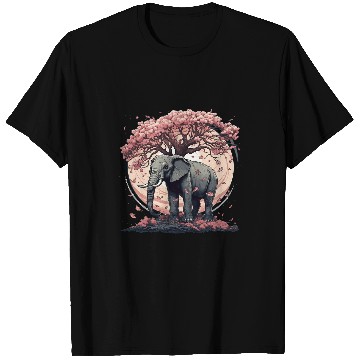 Discover Elephant Mammal Cherry Blossoms Tree T-Shirts