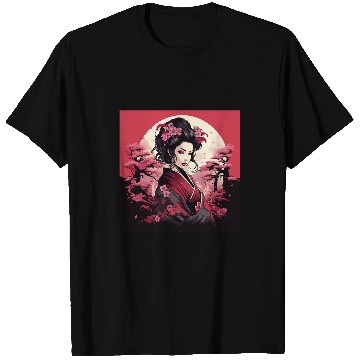 Discover Geishas Journey Through Japan Cherry Vector T-Shirts