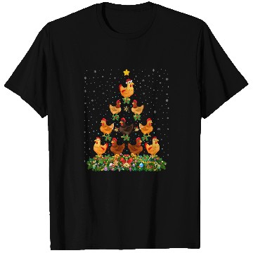Discover Chicken Pet Christmas Tree Funny Christmas Chicken T-Shirts