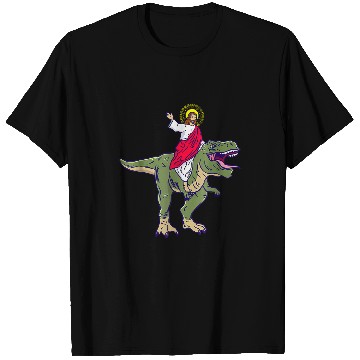 Discover Dinosaur Pet Jesus Riding Dinosaur T rexs Jesus Christian 3 T-Shirts