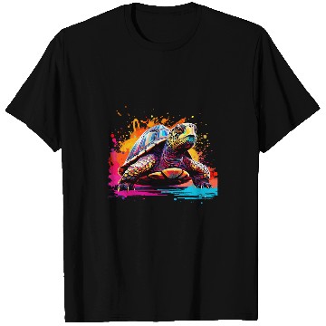 Discover Turtle Pet Splash Art Box Turtle Lover Colorful T-Shirts