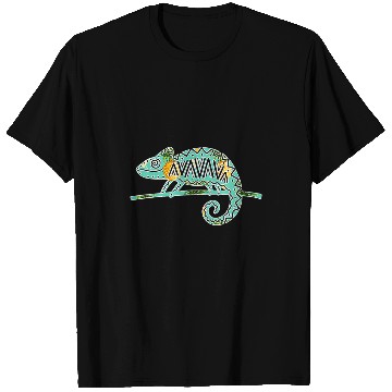 Discover Chameleon Pet with Tropical pineapples Pattern T-Shirts