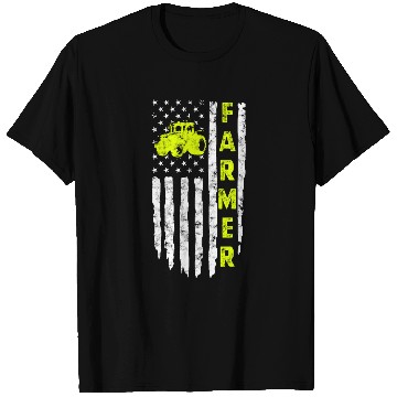 Discover Tractor Fun Flag With Tractor Patriotic Farmer Agriculture T-Shirts