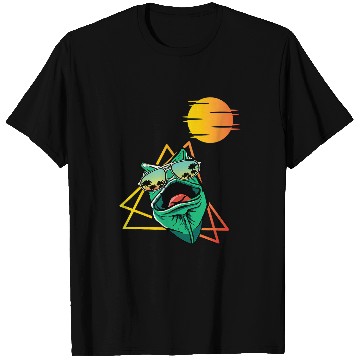 Discover Gecko Pet 80s Gecko With Sunglasses Retro 80s Lizard T-Shirts