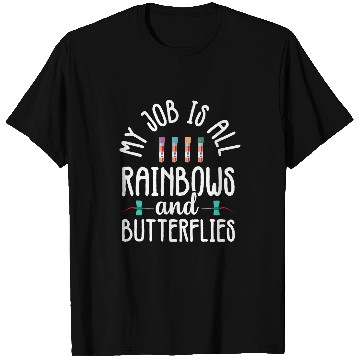 Discover nurses Job Rainbows and Butterflies Phlebotomist Phlebotomy Tech nurses T-Shirts