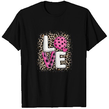 Discover Sport Pickleball Pink Love Pickleball Cute Pickleball Lover Leopard Print T-Shirts