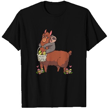 Discover Sloth Pet Gift with llama easter eggs easter bunny T-Shirts