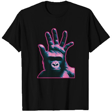 Discover Gorilla Pet Vaporwave Hand Head Ape Palm Gorilla Chimpanzee Chimp Monkey T-Shirts