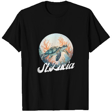 Discover Turtle Pet St Lucia Patriotic Turtle Illustration T-Shirts