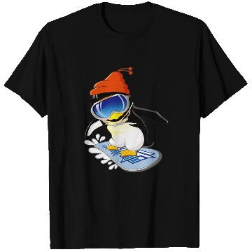 Discover Penguin Pet Snowboarding Surfer Winter Hat T-Shirts