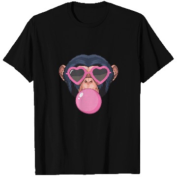 Discover Pig Pet Womens Pig Bubblegum Monkey Face Pink Sunglasses Cute Monkey T-Shirts