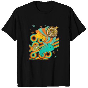 Discover Chameleon Pet vintages Disco 70s 80s Lizard Reptile T-Shirts