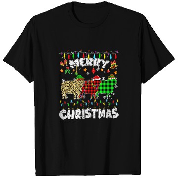 Discover Sheep Pet Funny Merry Christmas Leopard Plaid Sheep Animals T-Shirts