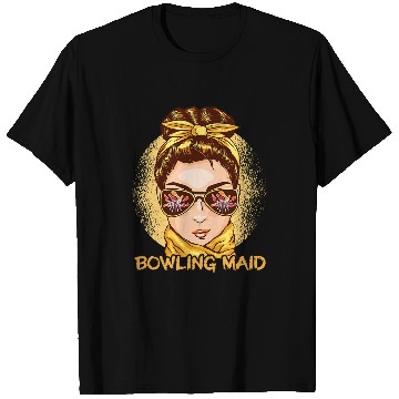 Discover Sport Bowling Maid messy bun bowling pins T-Shirts