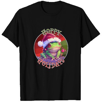 Discover Frog Pet Hoppy Holidays Christmas Cottagecore Kawaii Frog Toad T-Shirts