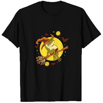 Discover Frog Pet Halloween Frog Toad Broomstick Costume Party Spooky Boo T-Shirts