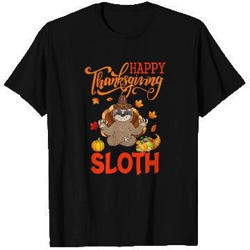 Discover Sloth Pet Happy Thanksgiving Sloth Costume Turkey Fall Leaves Lover T-Shirts