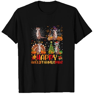 Discover Otter Pet Otters Halloween Thanksgiving Christmas Sea Otter Hallothanksmas T-Shirts