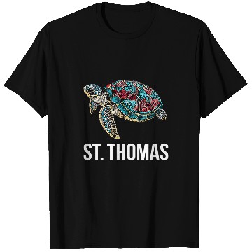 Discover Turtle Pet St Thomas Tribal Sea Turtle T-Shirts