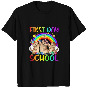 Discover Otter Pet Otters Happy First Day Of School Cute Otter Rainbow Back To School T-Shirts