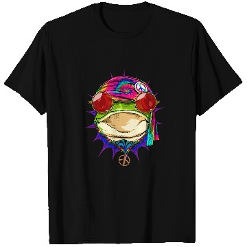 Discover Frog Pet Hippie Frog Toad Tie Dye Peace Sign psychedelics Frog Lover 9 T-Shirts