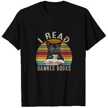 Discover Book Fun Cat I Read Banned Books Funny Bookworms Reading T-Shirts