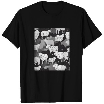 Discover Sheep Pet Silhouette Rustic Wool Elegance T-Shirts