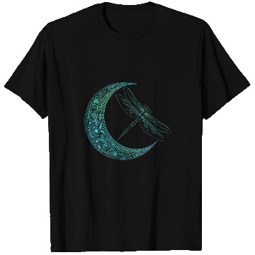 Discover Crescent Moon And Dragonfly 2Wildlife Insects Entomologist T-Shirts