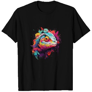 Discover Chameleon Pet Abstract Graffiti Chameleon Splatter Art T-Shirts