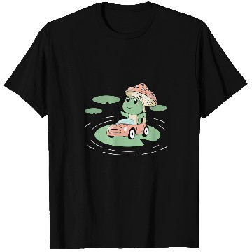 Discover Frog Pet in Car with Mushroom Water Lily Cottagecore T-Shirts