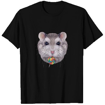 Discover Hamster Pet Grey Dwarf Hamster Lick Rainbow Lollipop T-Shirts