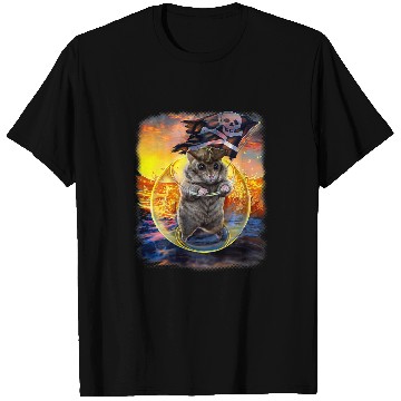 Discover Hamster Pet Dwarf Hamster Pirate Sailing in Round Fish Tank T-Shirts