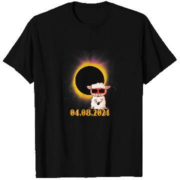 Discover Sheep Pet Solar Eclipse 04 Sheep with Solar Eclipse Glasses T-Shirts