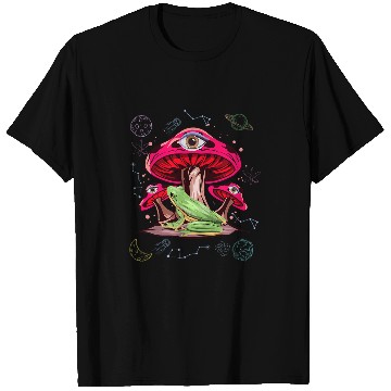 Discover Frog Pet psychedelics Hippie Frog Toad Mushrooms Forest All Seeing Eye T-Shirts