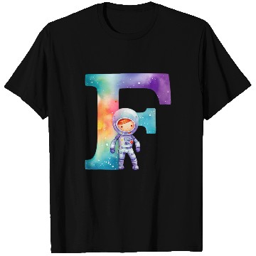 Discover Space Astronaut Letter F Name Monogram Initial Galaxy Planet T-Shirts