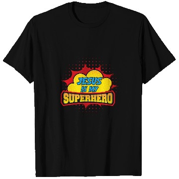 Discover Book Fun Jesus is My Superhero Fun Comic Book Style Faith T-Shirts