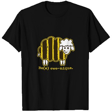 Discover Sheep Pet Be EweNique Bee Bumblebee Honey Bee Pattern Cartoon T-Shirts
