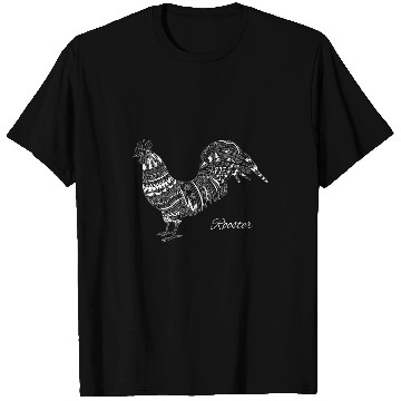 Discover Chicken Pet Rooster Hand Drawn Artistic Art White T-Shirts