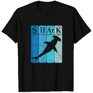 Discover Shark Pet Hammerhead Shark Periodic Table Elements Retro Shark 3 T-Shirts