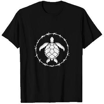 Discover Turtle Pet Tattoo tribal art Sea Turtle Barbedwire border T-Shirts