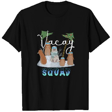 Discover Penguin Pet Vacay Squad Funny Penguins Bear Family Vacation Summer Beach Penguins Penguins T-Shirts