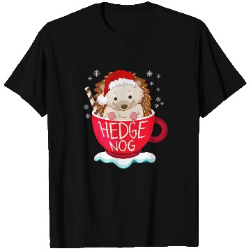 Discover Hedgehog Pet Funny Eggnog Cute Santa Hat Hedgehogs Christmas Pajama T-Shirts