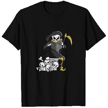 Discover Book Fun Grim Reaper Reading Dark Humor Literature T-Shirts