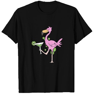 Discover Flamingo Pet Citrus Birdline Mixed Drink Cocktail Alcohol Bar T-Shirts
