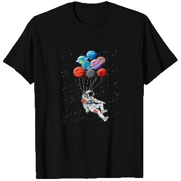 Discover Astronaut Job Floating Astronaut Balloon Galaxy Futuristic Outer Space T-Shirts