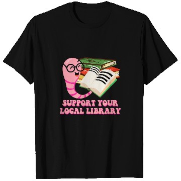 Discover Book Fun Support Your Local Library Librarian Bookworm 2 T-Shirts